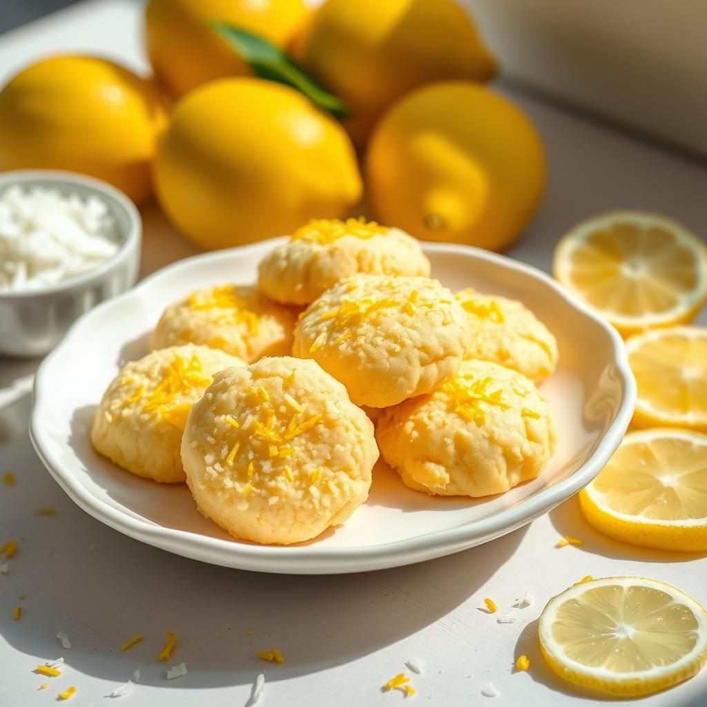 Refreshing Lemon Coconut No-Bake Cookies