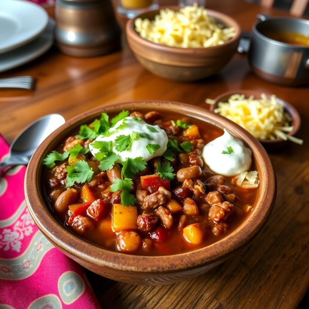 Serving the Hearty Chili - Final dish photo