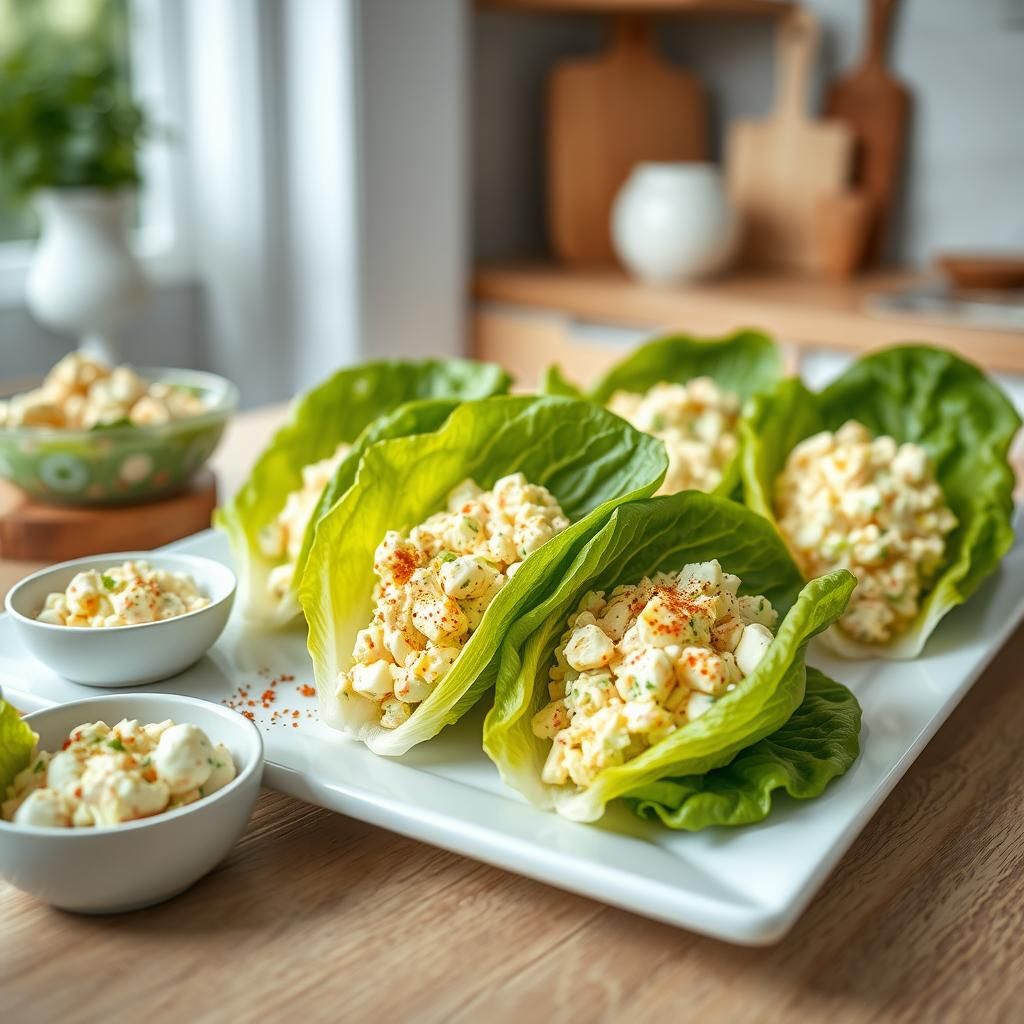 Savory Egg Salad Lettuce Wraps