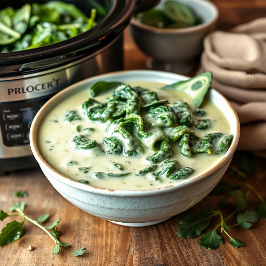 Keto Crockpot Creamed Spinach