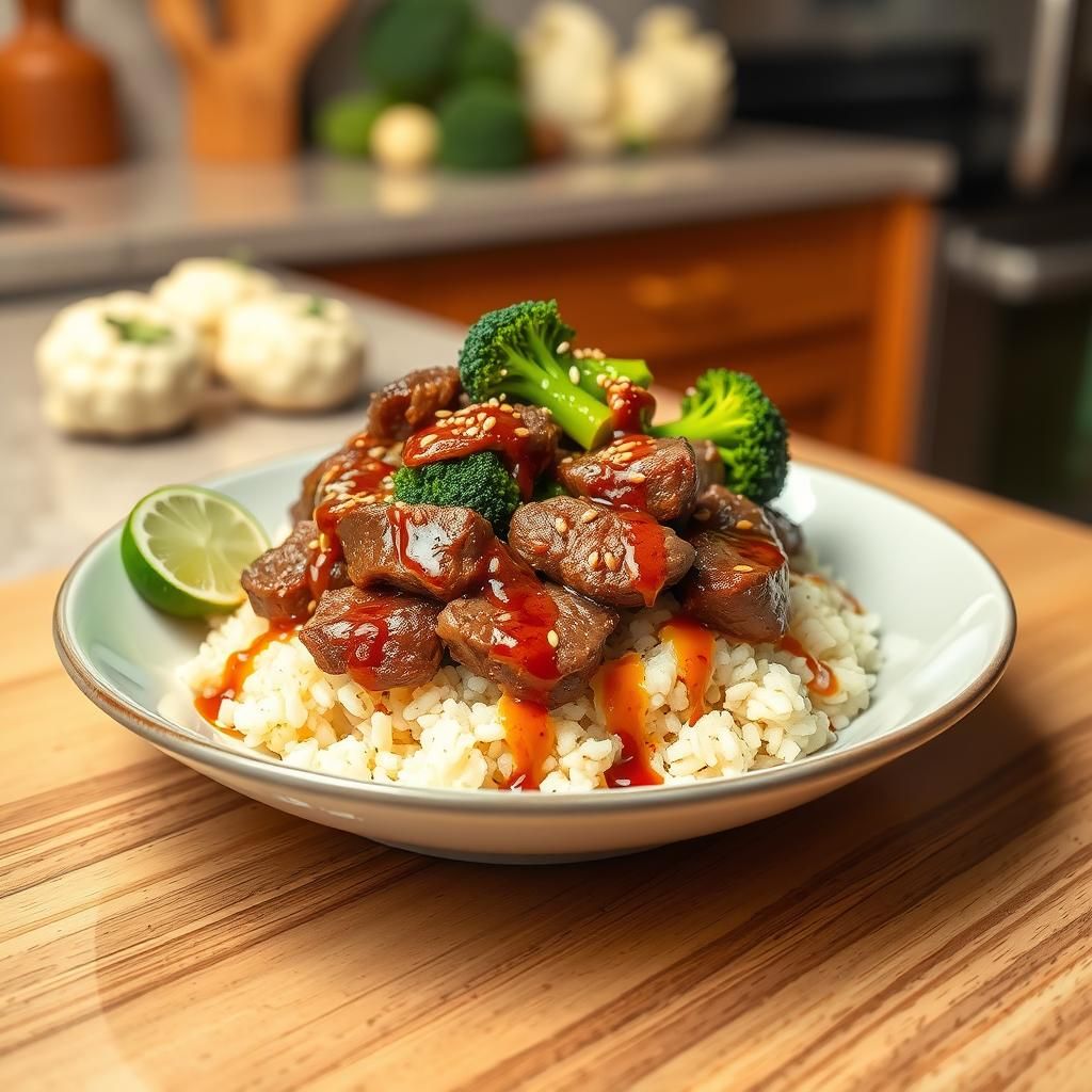 Serving with Cauliflower Rice