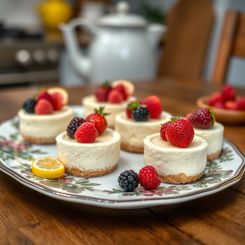 Serving the Mini Cheesecakes