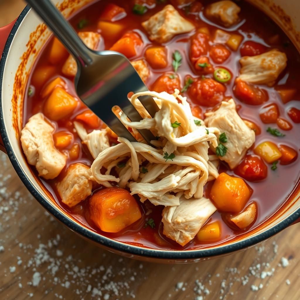 Shredded Chicken and Stew Consistency