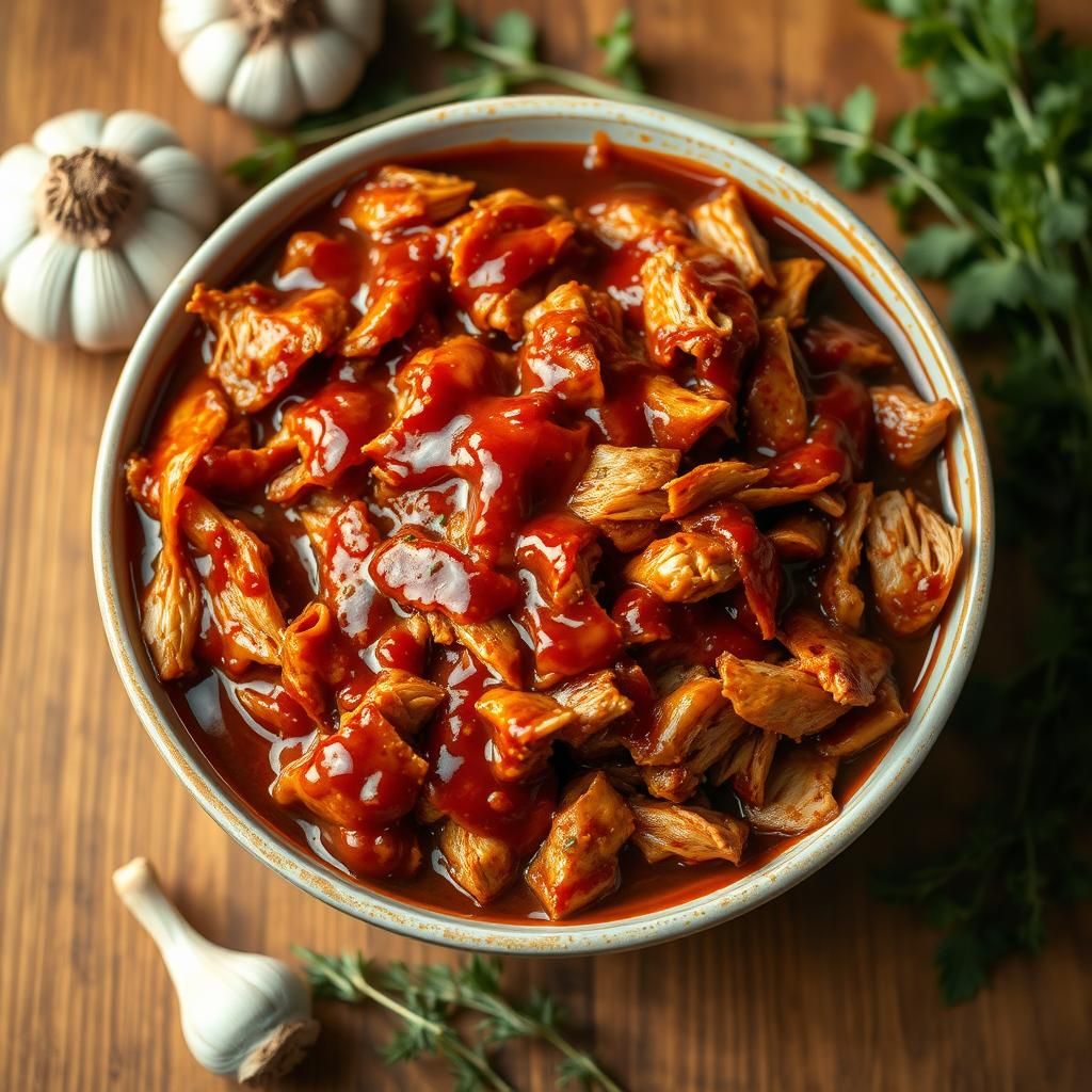 Shredded Chicken in BBQ Sauce