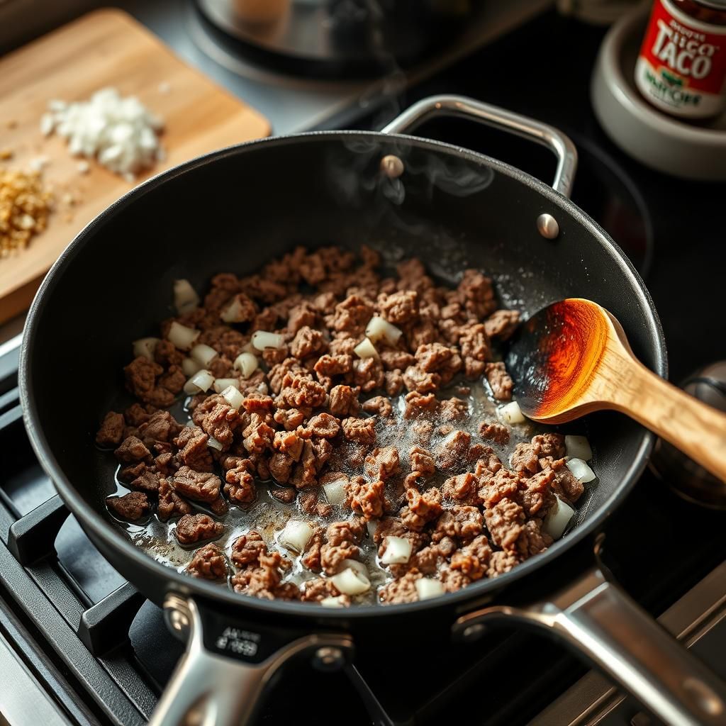 Cook the Ground Beef Filling