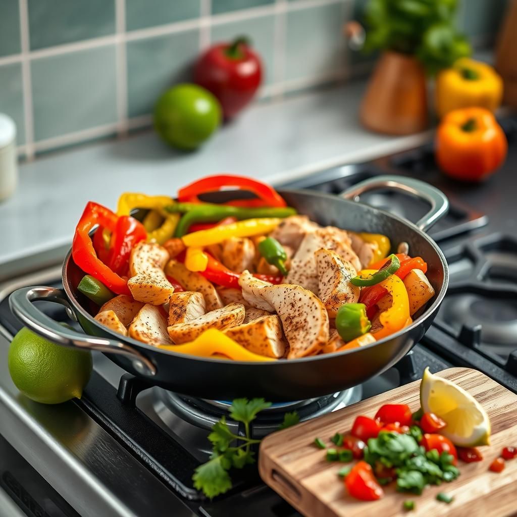 Skillet Chicken Fajita Bowl (No Rice/Beans) - Cooking process