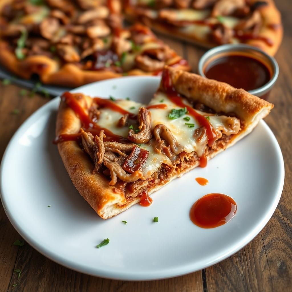 Slice of Keto BBQ Pulled Pork Pizza
