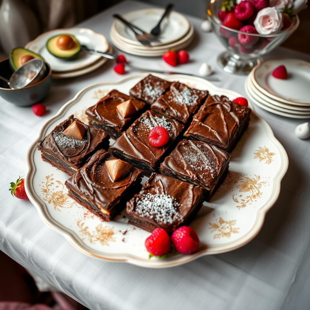 Sliced Brownies on a Platter