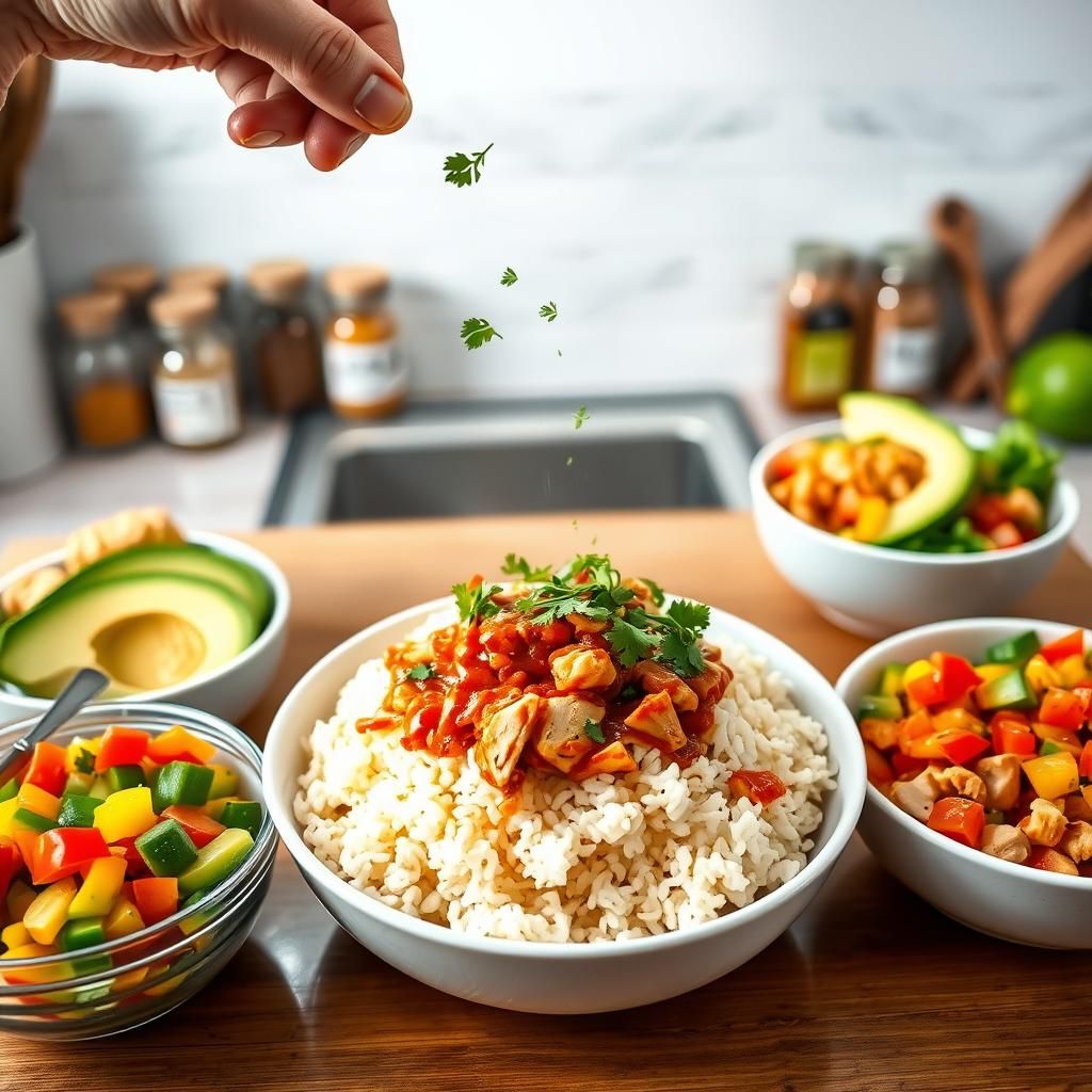 Spicy Chicken Bowl Preparation