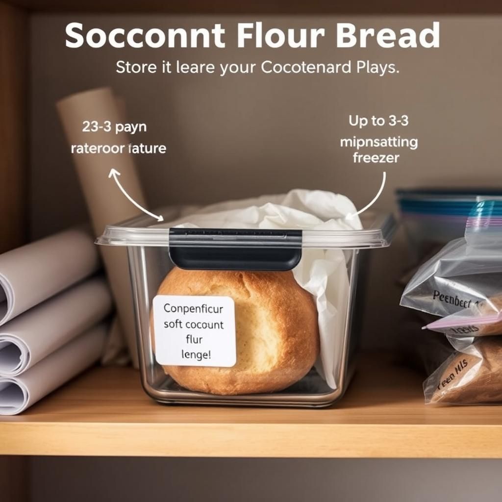 Storing sliced coconut flour bread