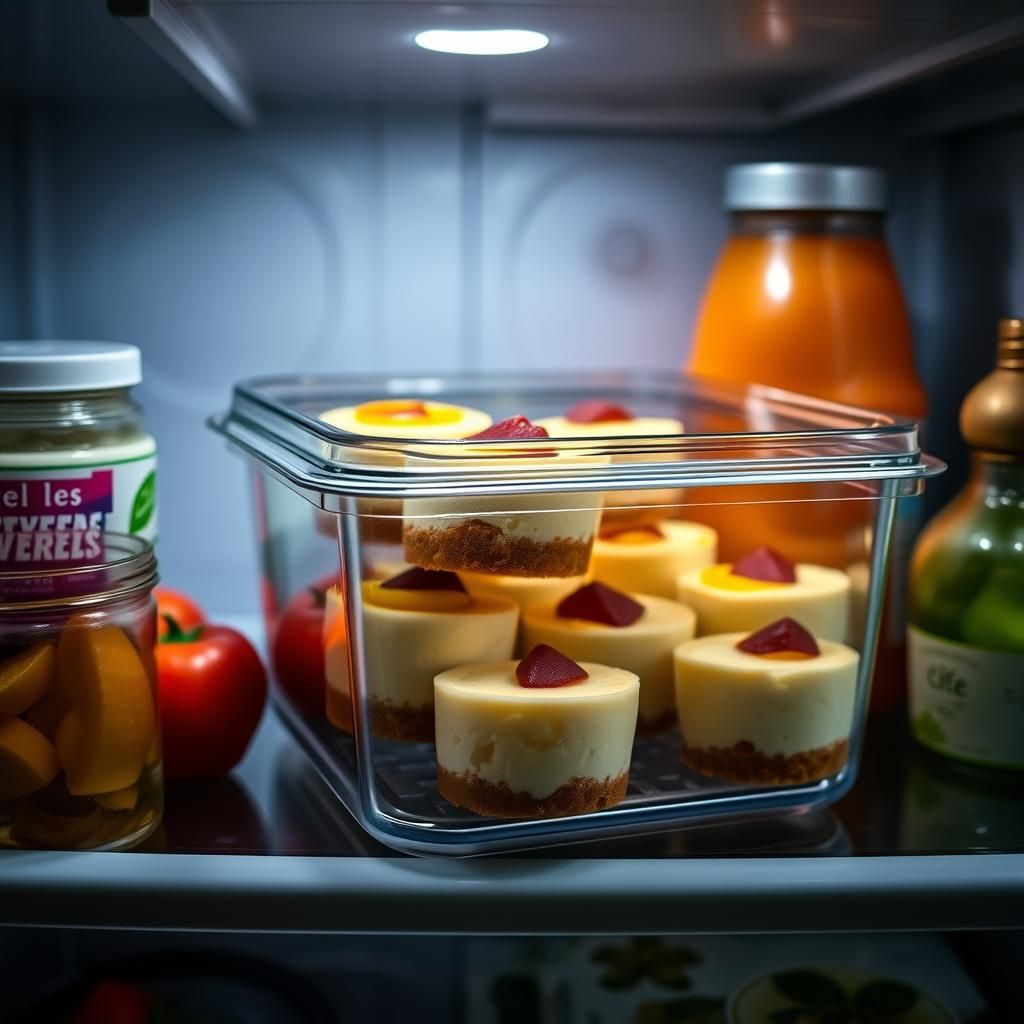 Storage of Cheesecake Minis in Refrigerator