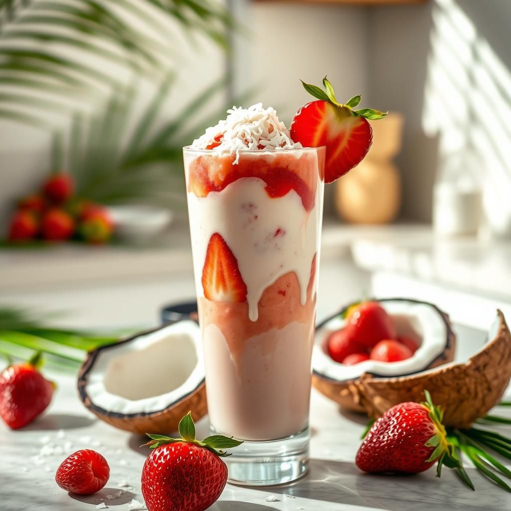 Strawberry Coconut Keto Shake Delight