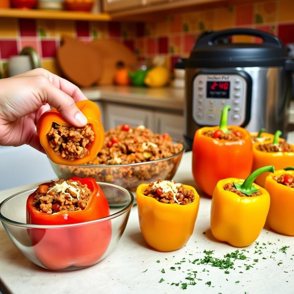 Stuffing the Peppers