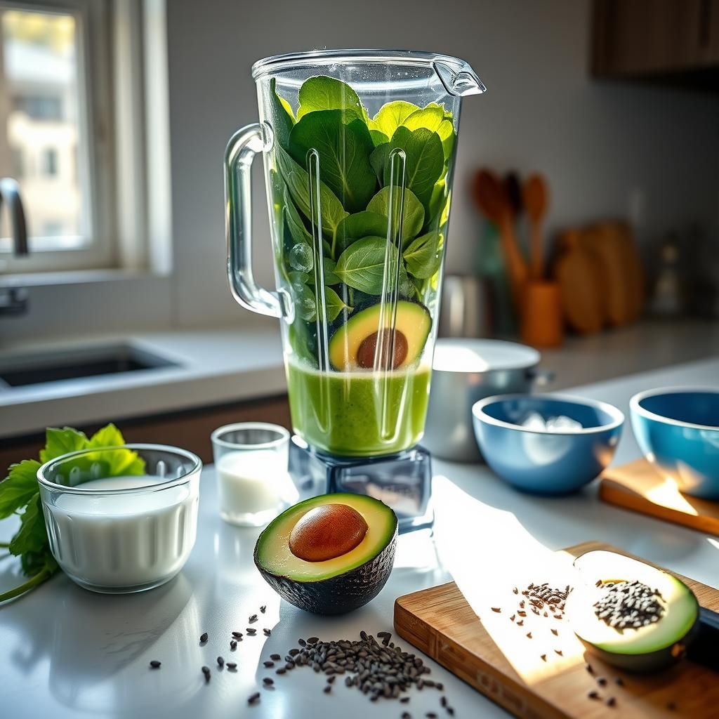 Avocado Green Power Smoothie Preparation steps