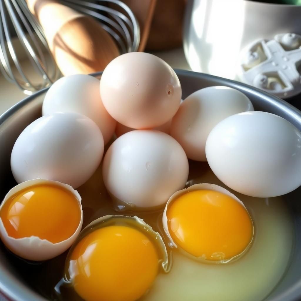 Ingredients including eggs for coconut flour bread
