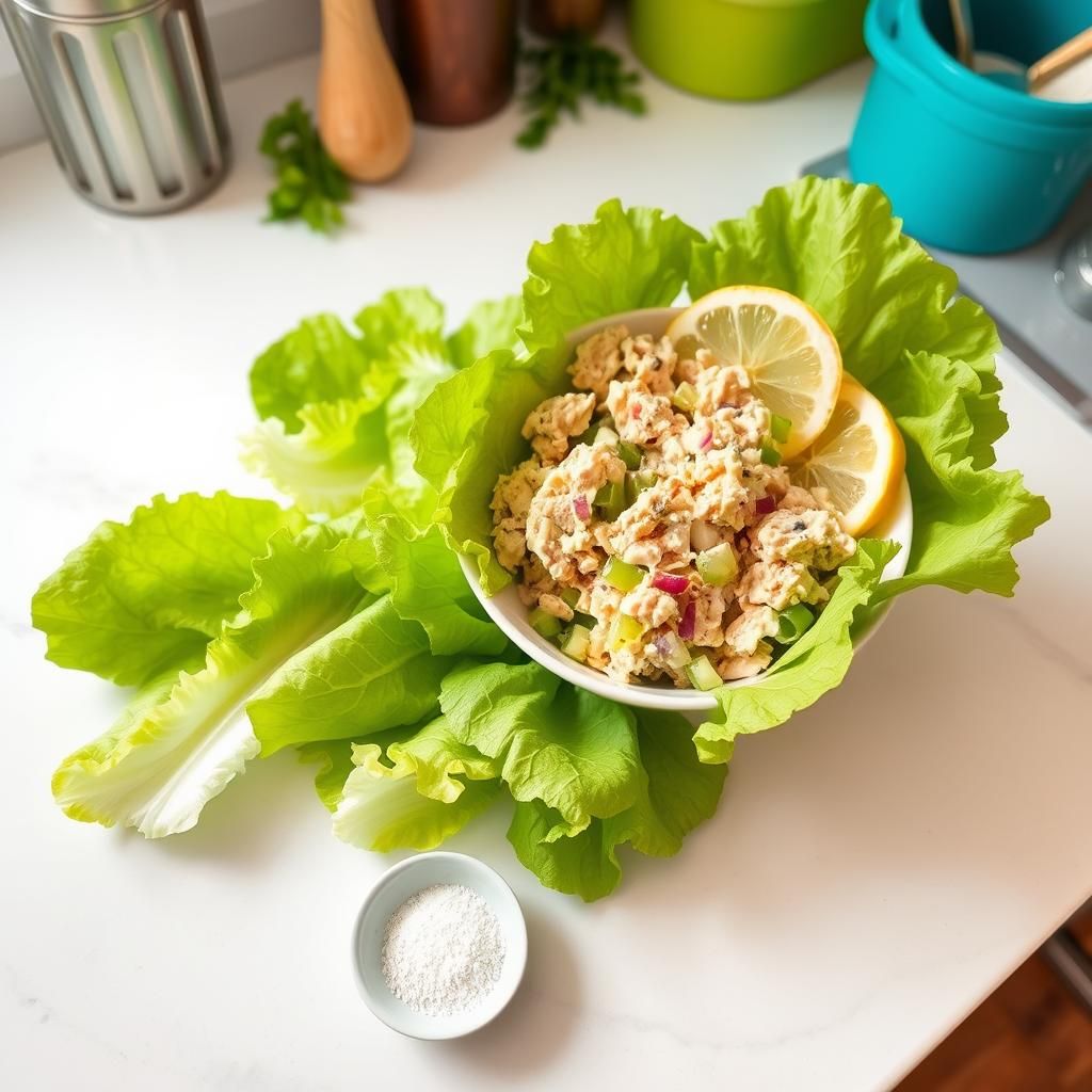 Tuna Salad Lettuce Wraps Preparation