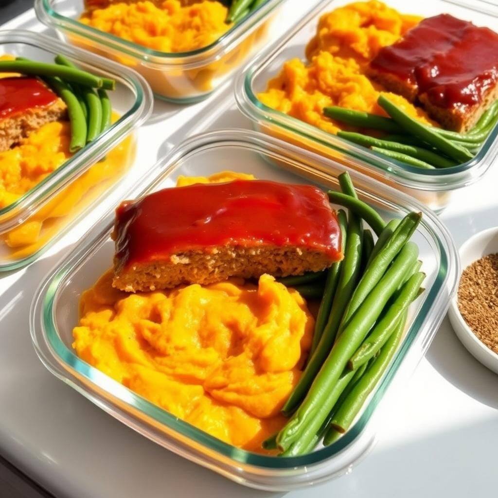 Turkey Meatloaf with Sweet Potato Mash