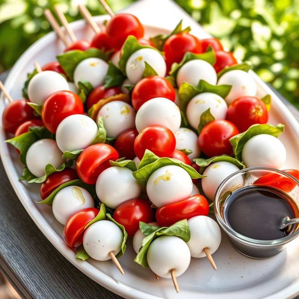 Vibrant Caprese Skewers Display