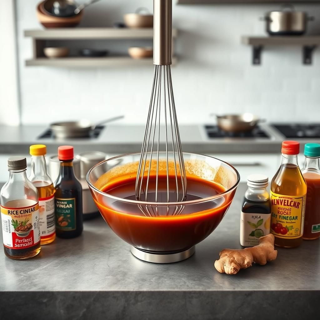 Whisking the Sesame Sauce
