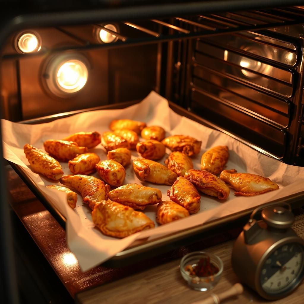 Wings Crisping in the Oven