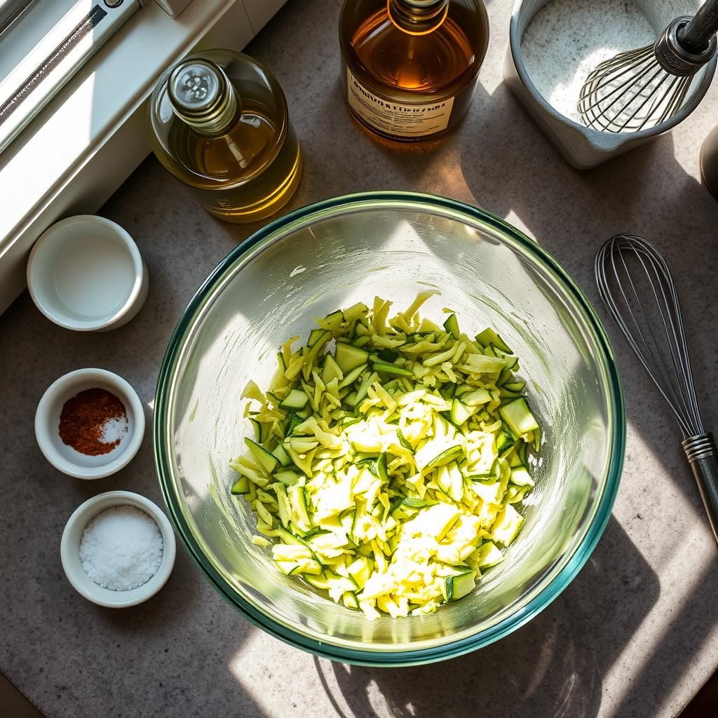 Zucchini Bread Preparation Scene