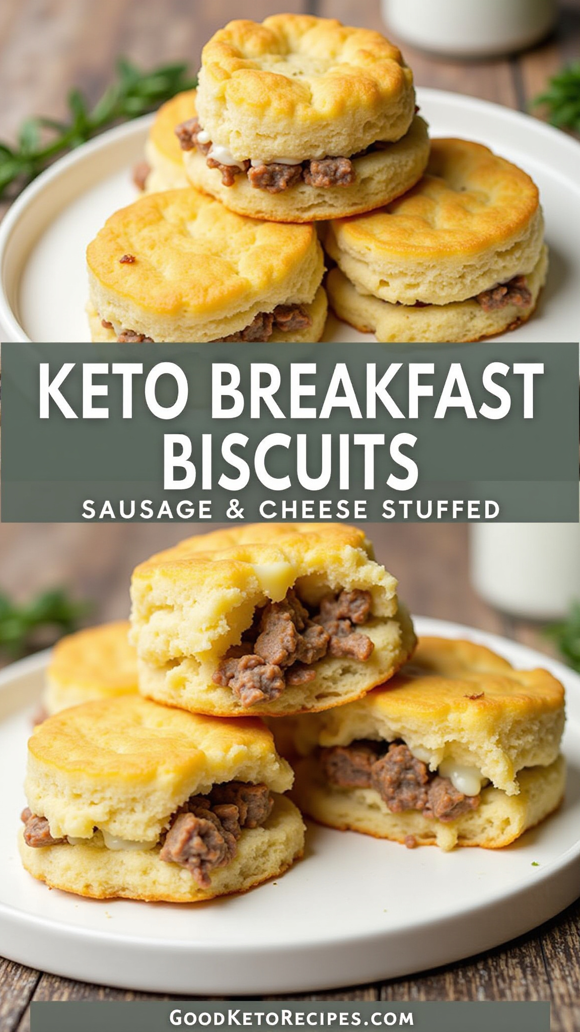 Keto Breakfast Biscuits: Sausage & Cheese Stuffed
