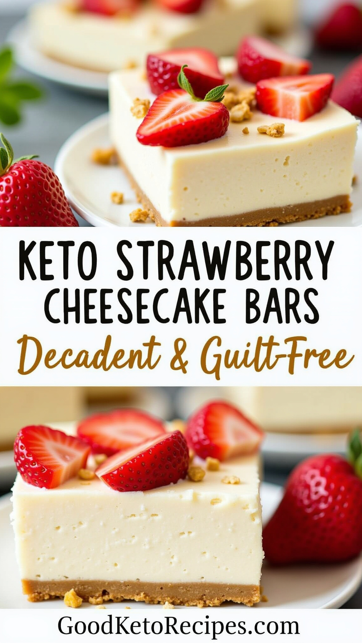 Keto Strawberry Cheesecake Bars