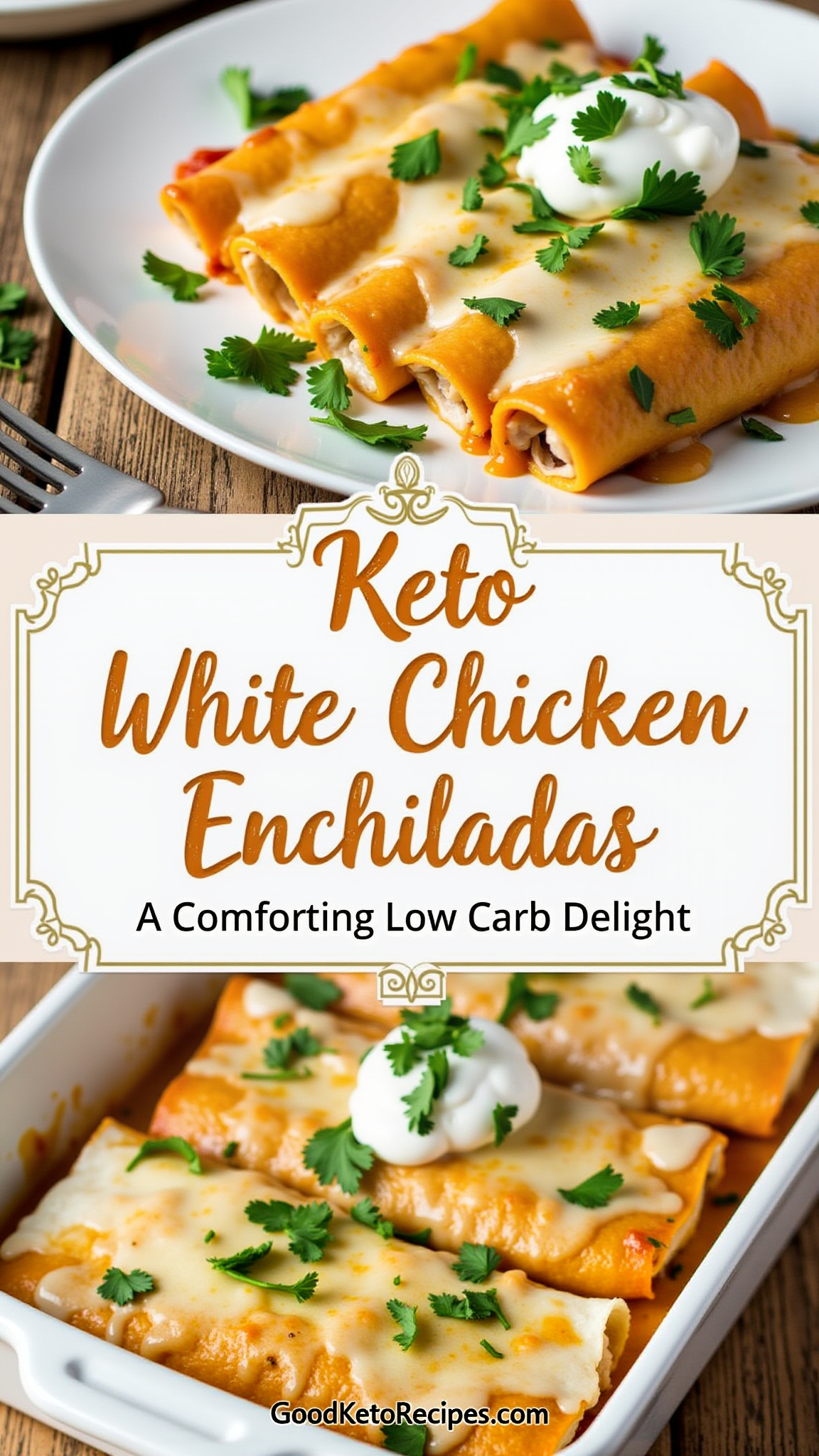 Keto White Chicken Enchiladas